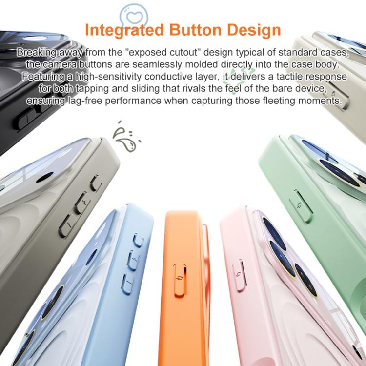 For iPhone 17 Pro Max Ripple Texture Large Windows Liquid Silicone Phone Case