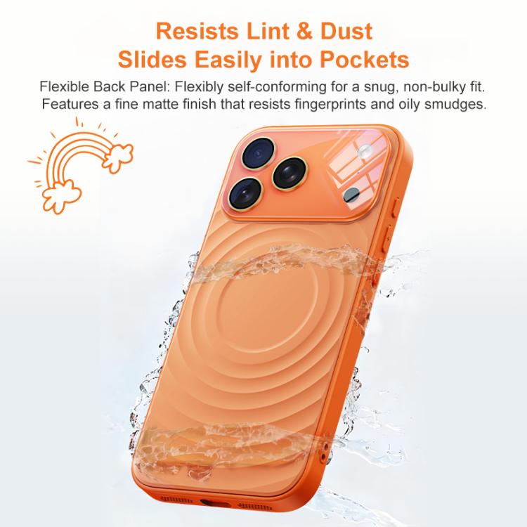 For iPhone 17 Pro Max Ripple Texture Large Windows Liquid Silicone Phone Case