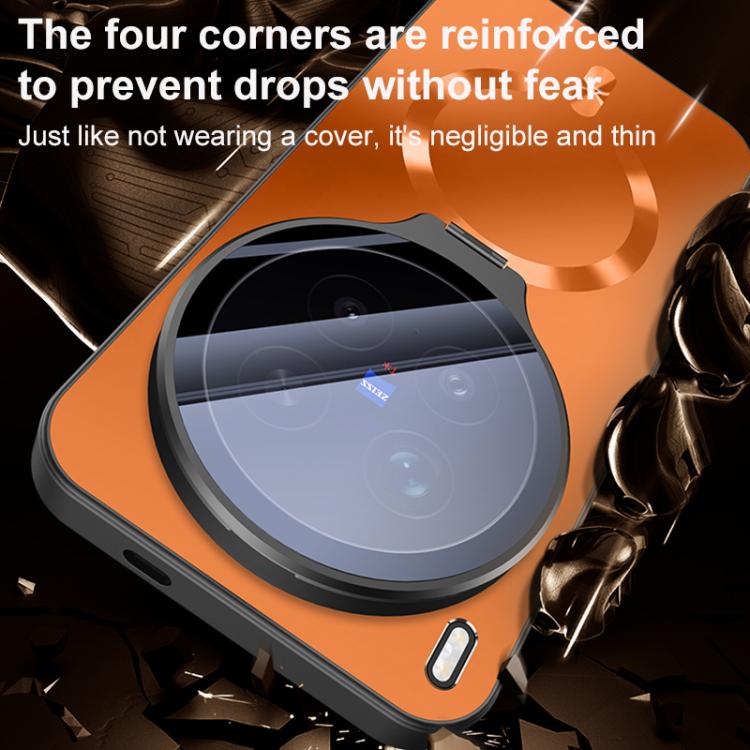 For vivo X200s Ice Magnetic Straight Edge Lens Holder Magnetic Phone Case