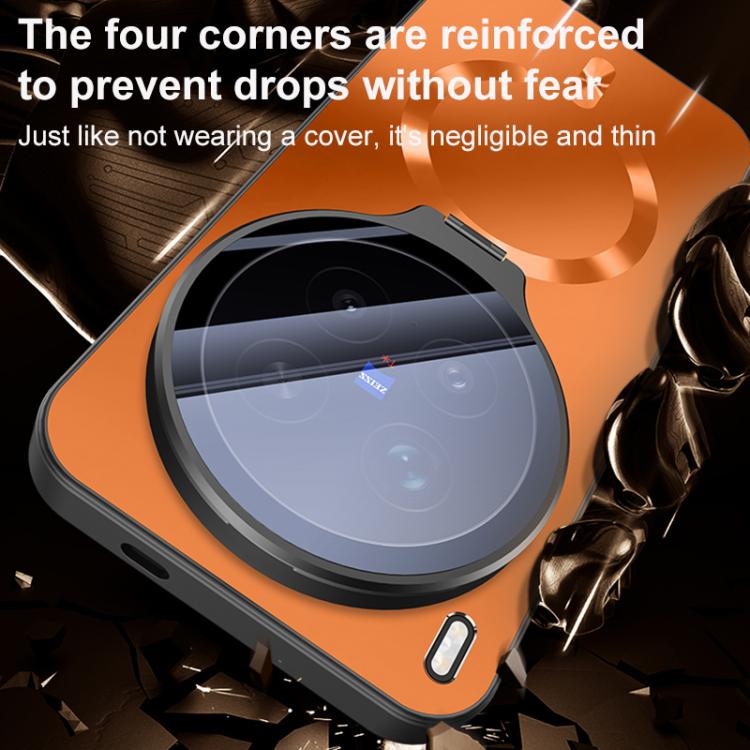 For vivo X300 Ultra Ice Magnetic Straight Edge Lens Holder Magnetic Phone Case