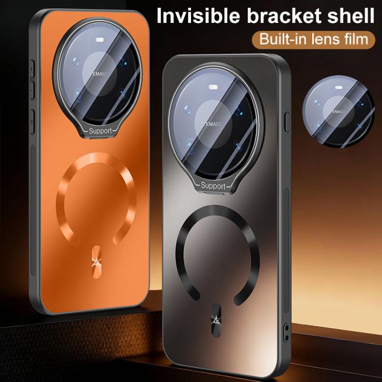For Huawei Mate 80 Ice Magnetic Straight Edge Lens Holder Magnetic Phone Case