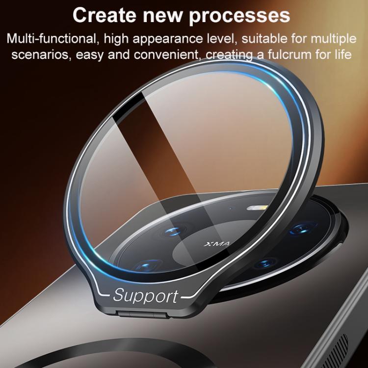 For Huawei Mate 80 Ice Magnetic Straight Edge Lens Holder Magnetic Phone Case