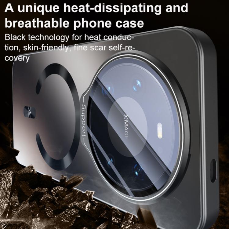 For Huawei Mate 80 Ice Magnetic Straight Edge Lens Holder Magnetic Phone Case