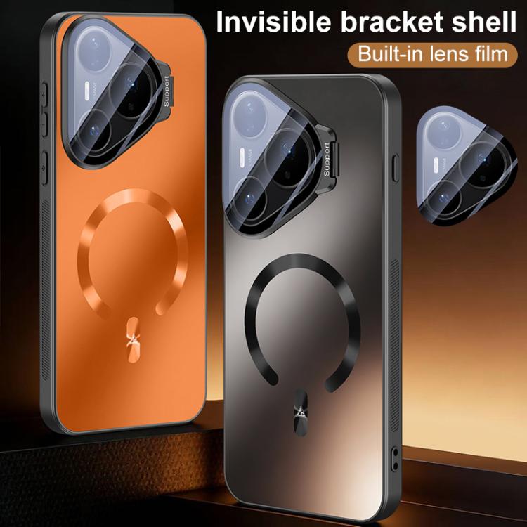 For Huawei Pura 70 Ice Magnetic Straight Edge Lens Holder Magnetic Phone Case
