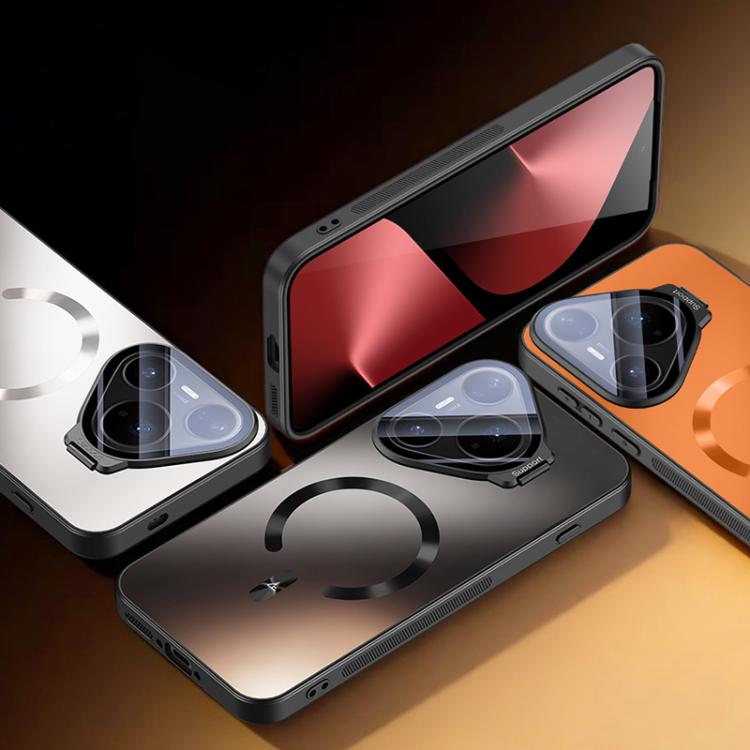 For Huawei Pura 70 Ice Magnetic Straight Edge Lens Holder Magnetic Phone Case