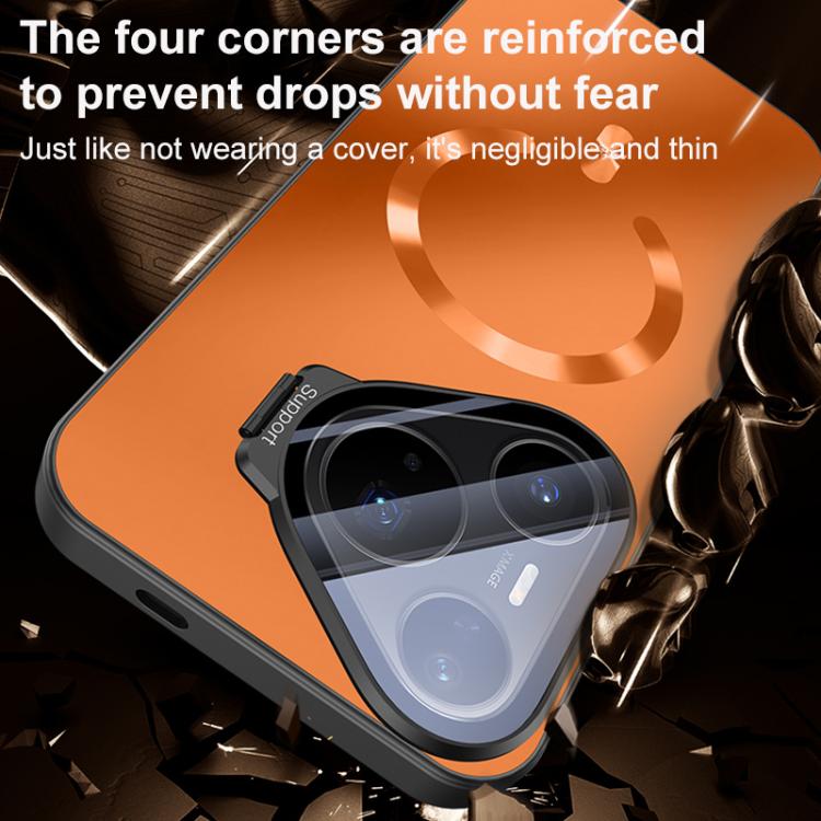 For Huawei Pura 70 Pro Ice Magnetic Straight Edge Lens Holder Magnetic Phone Case