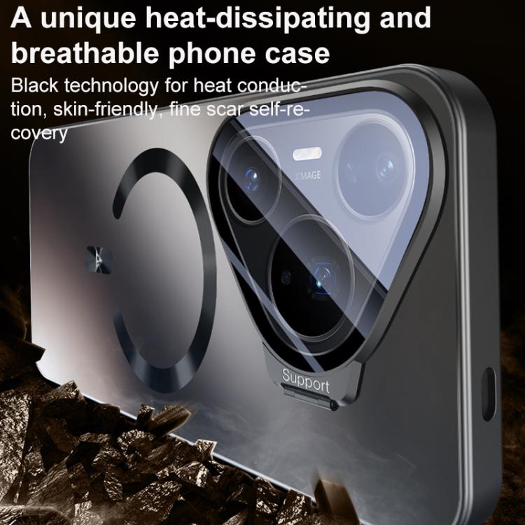 For Huawei Pura 70 Pro Ice Magnetic Straight Edge Lens Holder Magnetic Phone Case