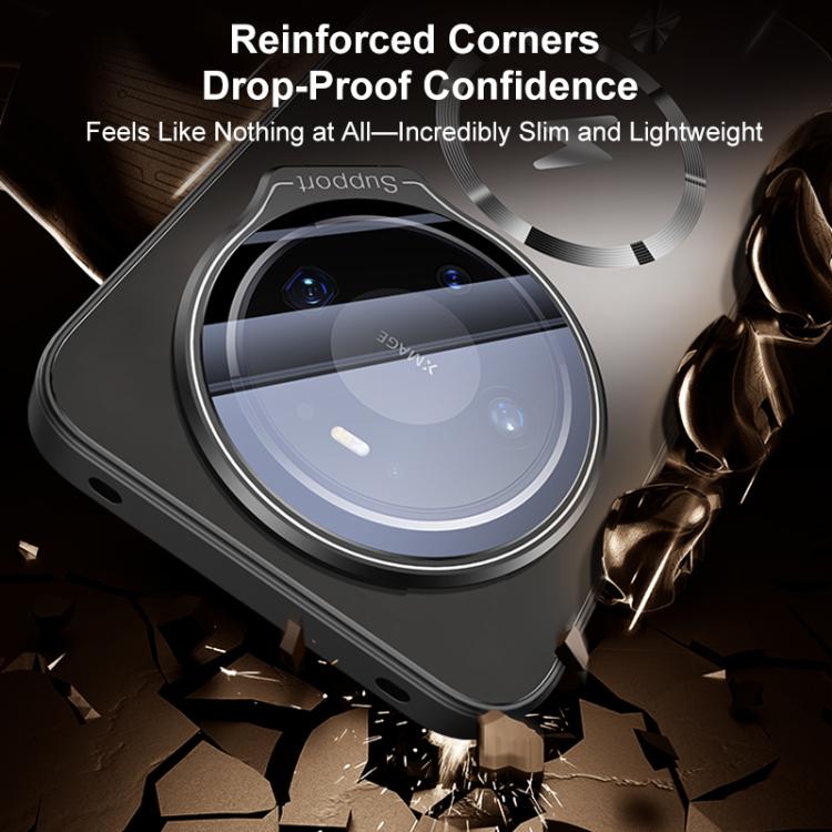 For Huawei Mate 70 Straight Edge Camshield Lens Frame Holder Magnetic Phone Case