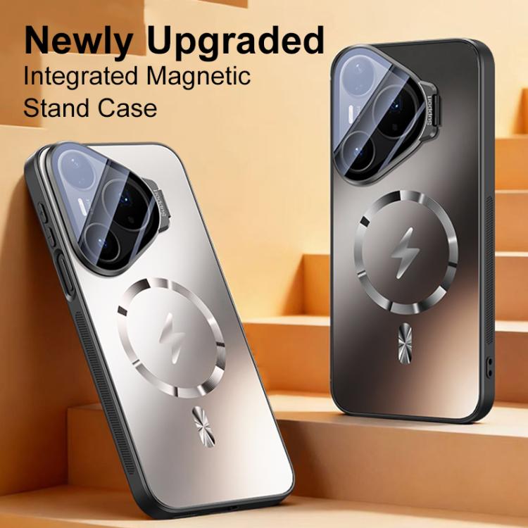 For Huawei Pura 80 Straight Edge Camshield Lens Frame Holder Magnetic Phone Case