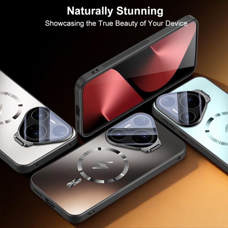 For Huawei Pura 80 Straight Edge Camshield Lens Frame Holder Magnetic Phone Case