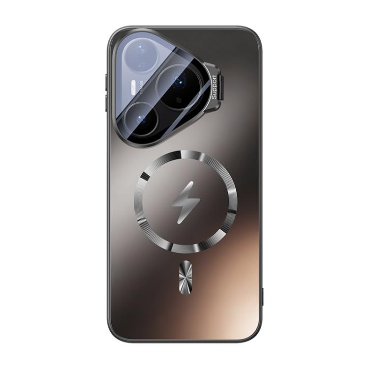 For Huawei Pura 80 Pro Straight Edge Camshield Lens Frame Holder Magnetic Phone Case