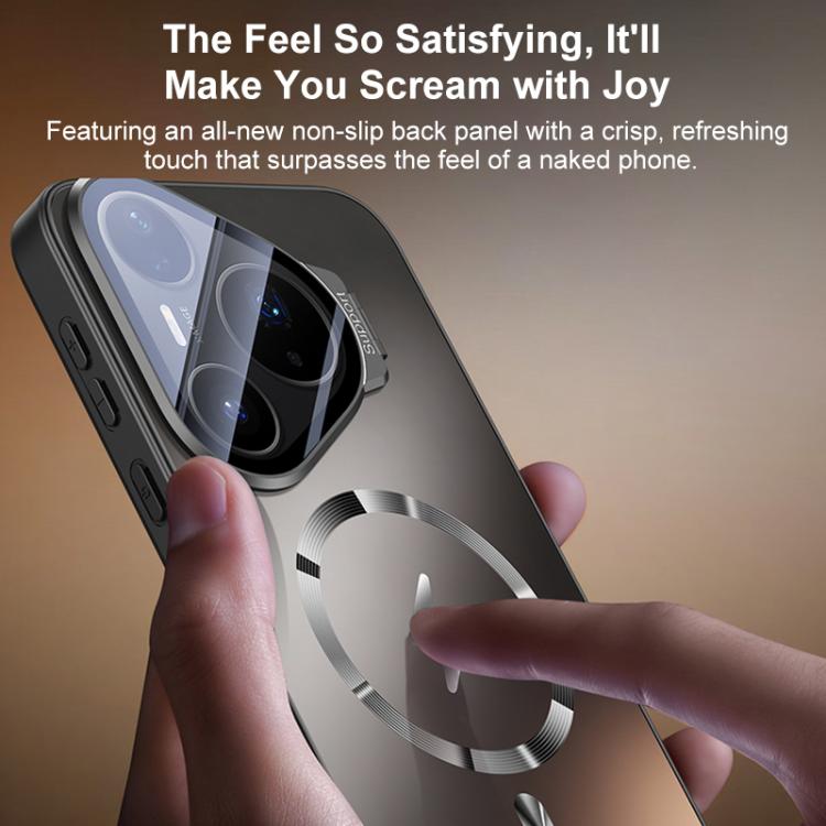 For Huawei Pura 80 Pro Straight Edge Camshield Lens Frame Holder Magnetic Phone Case