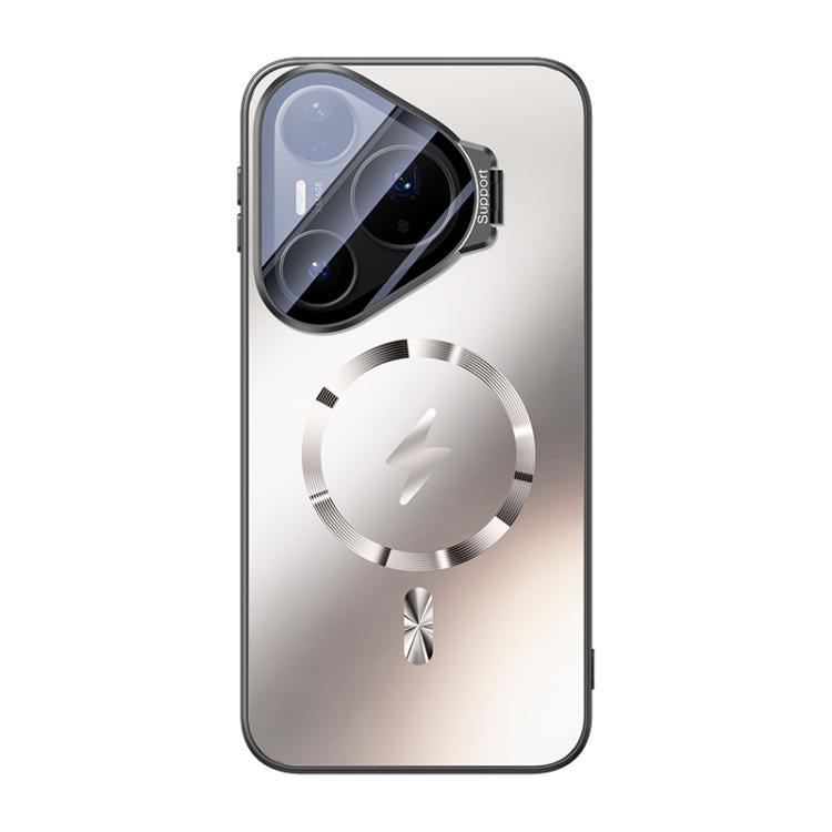 For Huawei Pura 80 Pro Straight Edge Camshield Lens Frame Holder Magnetic Phone Case