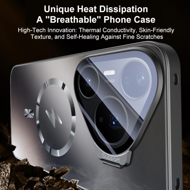 For Huawei Pura 80 Pro Straight Edge Camshield Lens Frame Holder Magnetic Phone Case