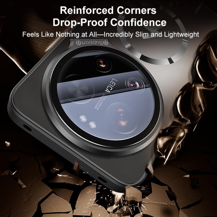 For Xiaomi 17 Ultra Straight Edge Camshield Lens Frame Holder Magnetic Phone Case