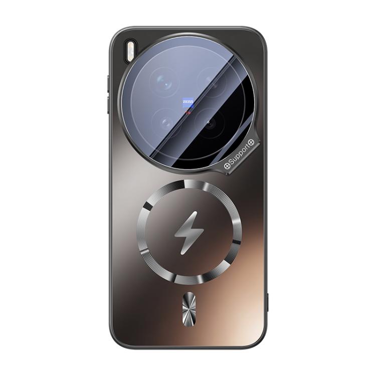 For vivo X200 Pro Straight Edge Camshield Lens Frame Holder Magnetic Phone Case