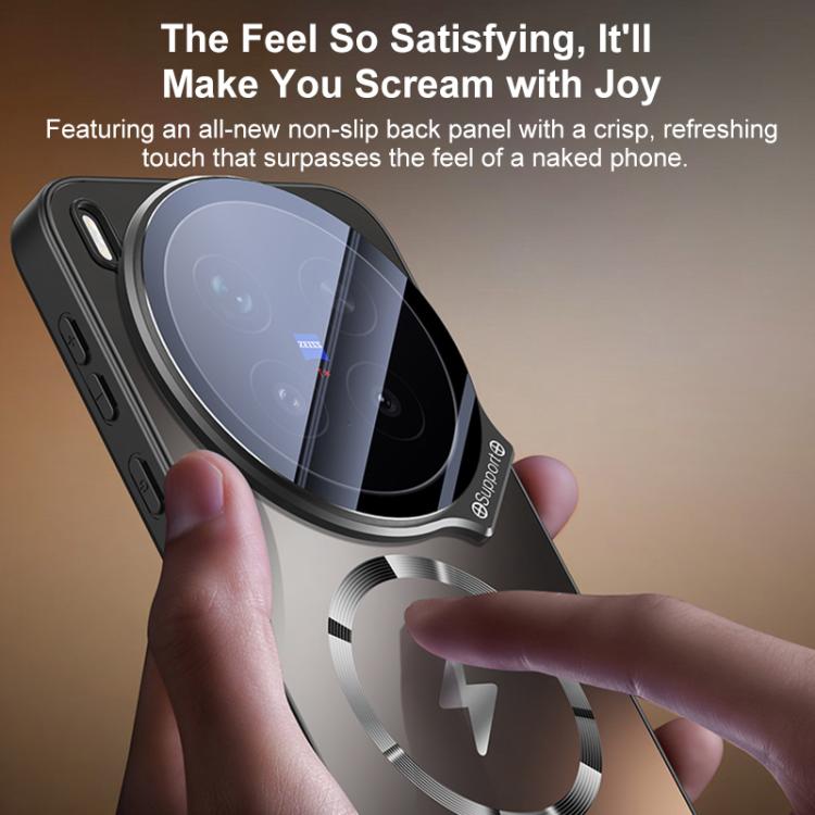 For vivo X200 Pro Straight Edge Camshield Lens Frame Holder Magnetic Phone Case