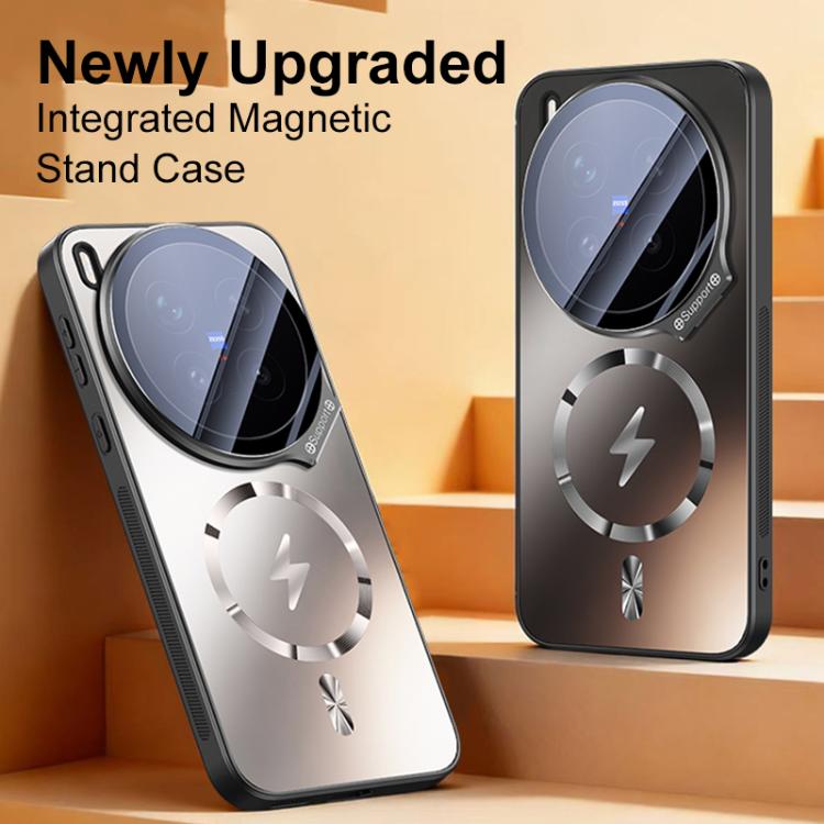 For vivo X200 Pro Straight Edge Camshield Lens Frame Holder Magnetic Phone Case