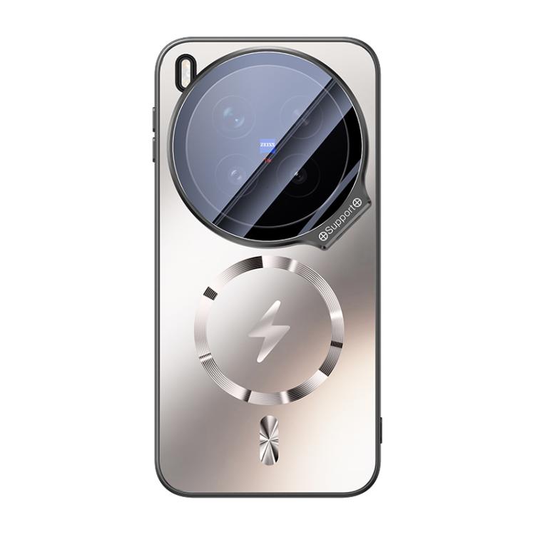 For vivo X200s Straight Edge Camshield Lens Frame Holder Magnetic Phone Case