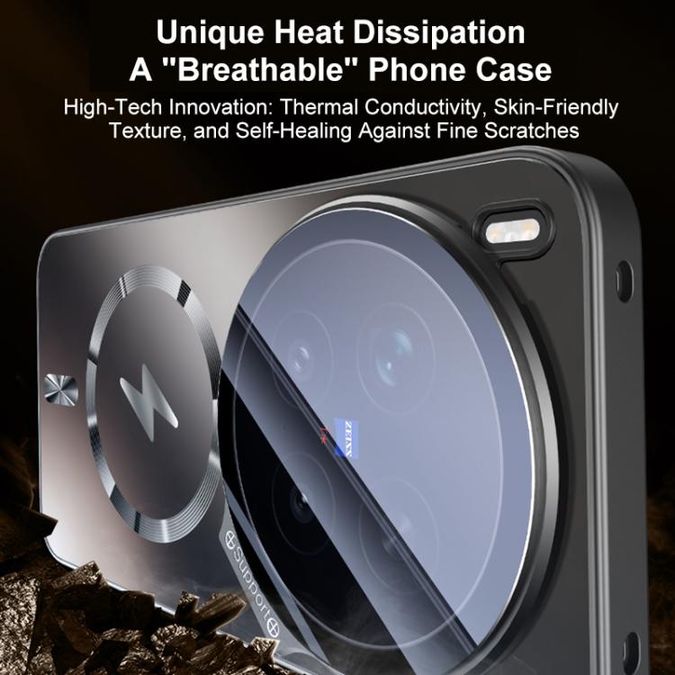For vivo X200s Straight Edge Camshield Lens Frame Holder Magnetic Phone Case