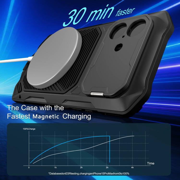 For iPhone 17 Metal Armor Construction IP65 Waterproof Magnetic Phone Case