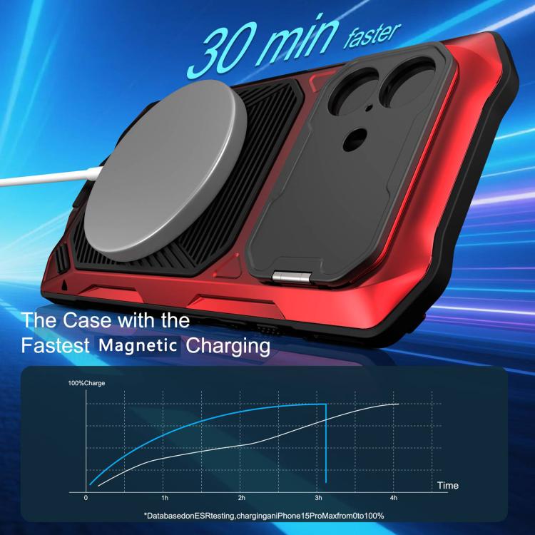 For iPhone 17 Metal Armor Construction IP65 Waterproof Magnetic Phone Case