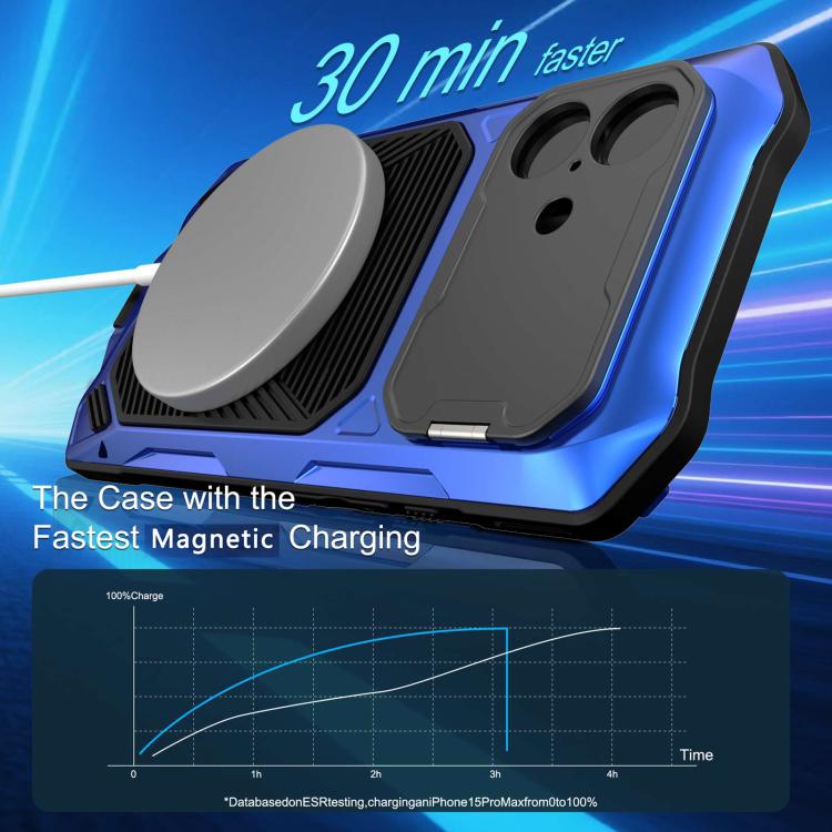 For iPhone 17 Metal Armor Construction IP65 Waterproof Magnetic Phone Case