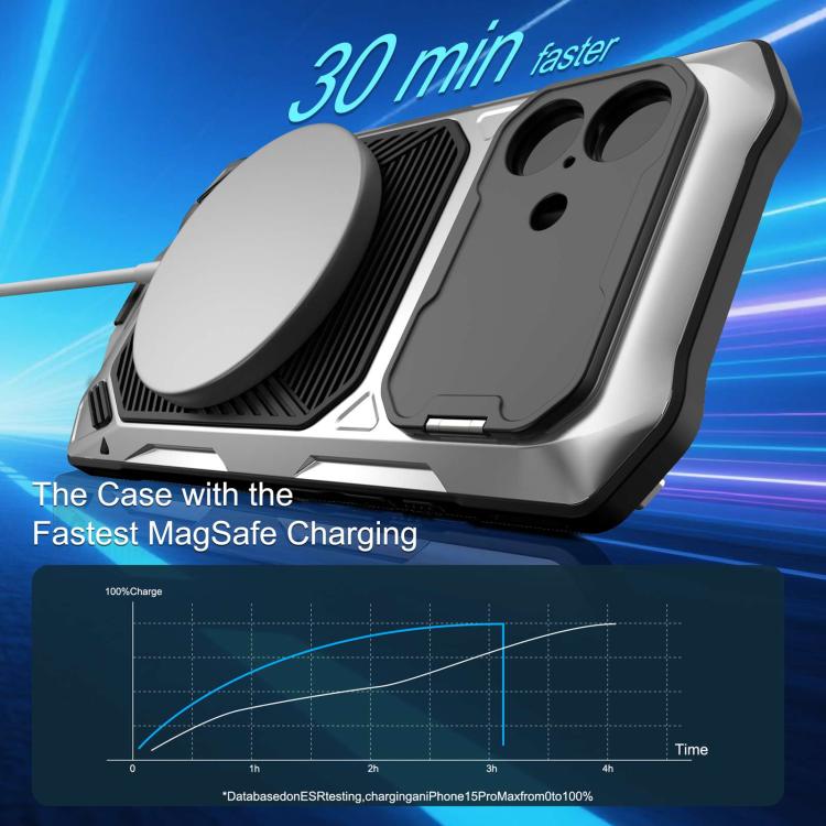 For iPhone 17 Metal Armor Construction IP65 Waterproof Magnetic Phone Case