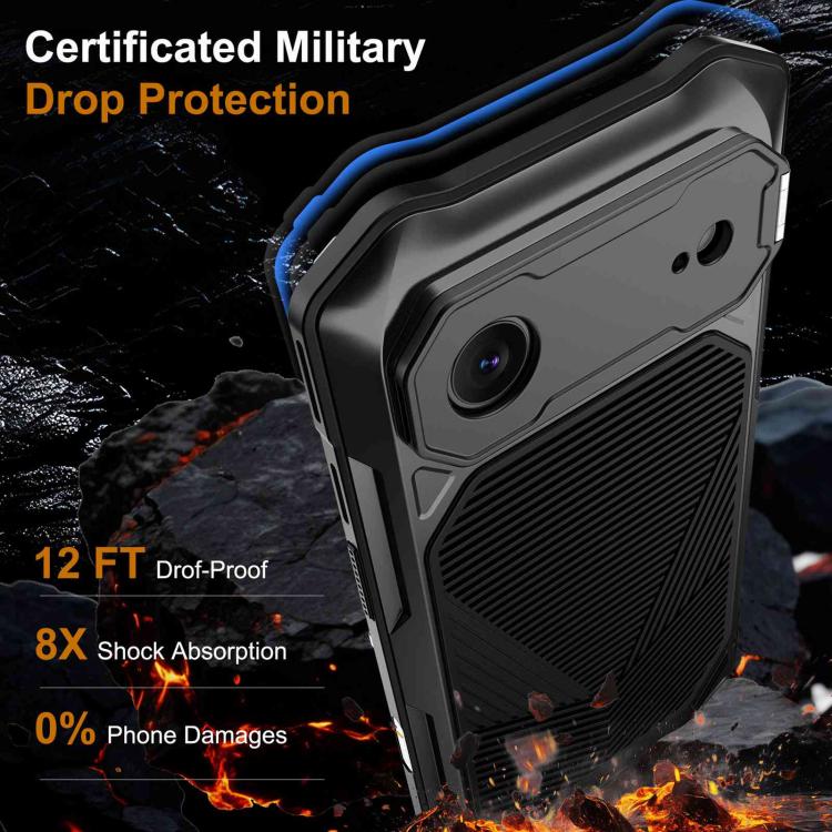 For iPhone Air Metal Armor Construction IP65 Waterproof Magnetic Phone Case