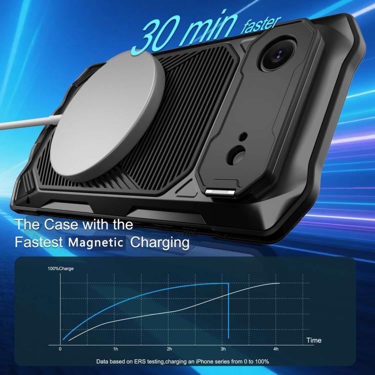 For iPhone Air Metal Armor Construction IP65 Waterproof Magnetic Phone Case
