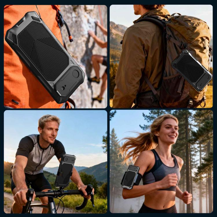 For iPhone Air Metal Armor Construction IP65 Waterproof Magnetic Phone Case