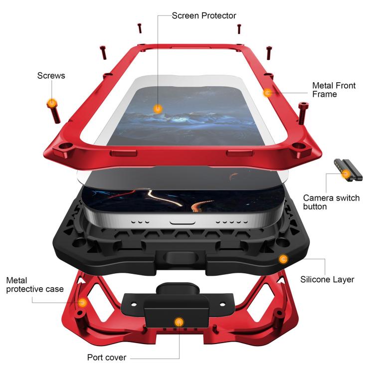 For iPhone Air Metal Armor Construction IP65 Waterproof Magnetic Phone Case