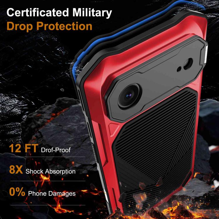 For iPhone Air Metal Armor Construction IP65 Waterproof Magnetic Phone Case