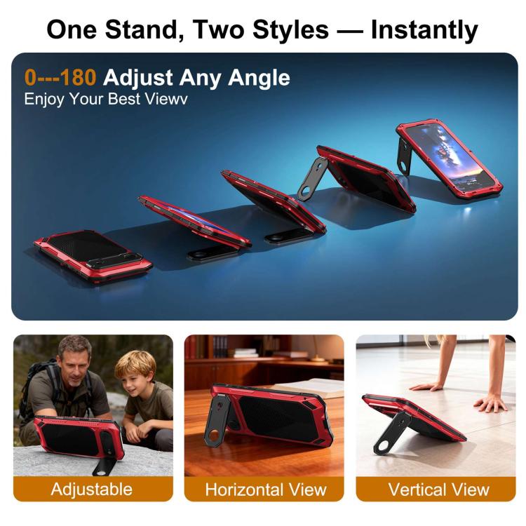 For iPhone Air Metal Armor Construction IP65 Waterproof Magnetic Phone Case