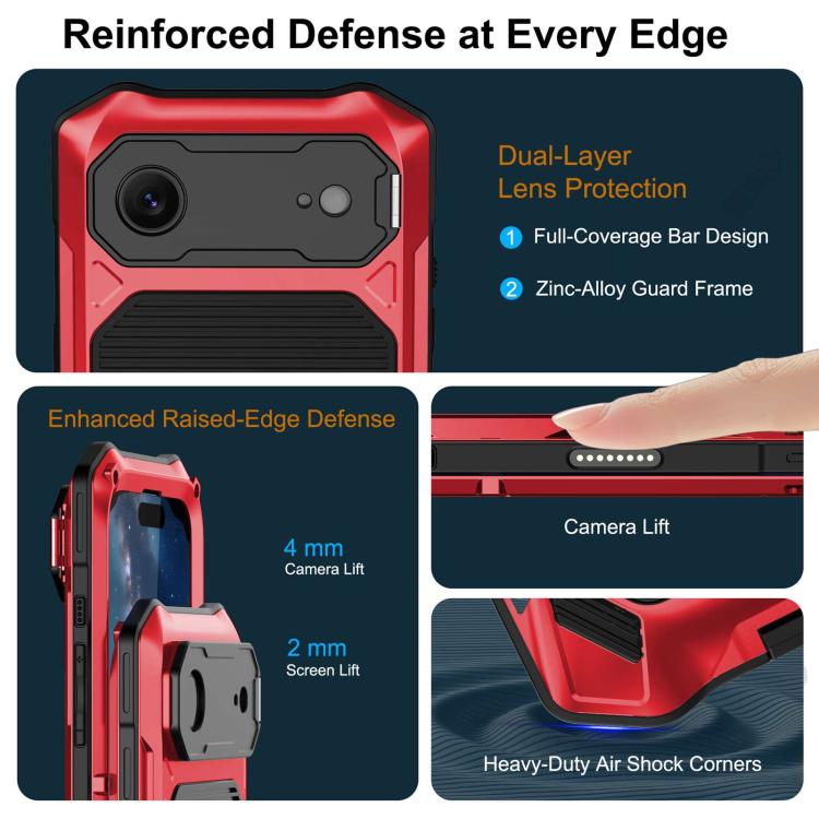 For iPhone Air Metal Armor Construction IP65 Waterproof Magnetic Phone Case