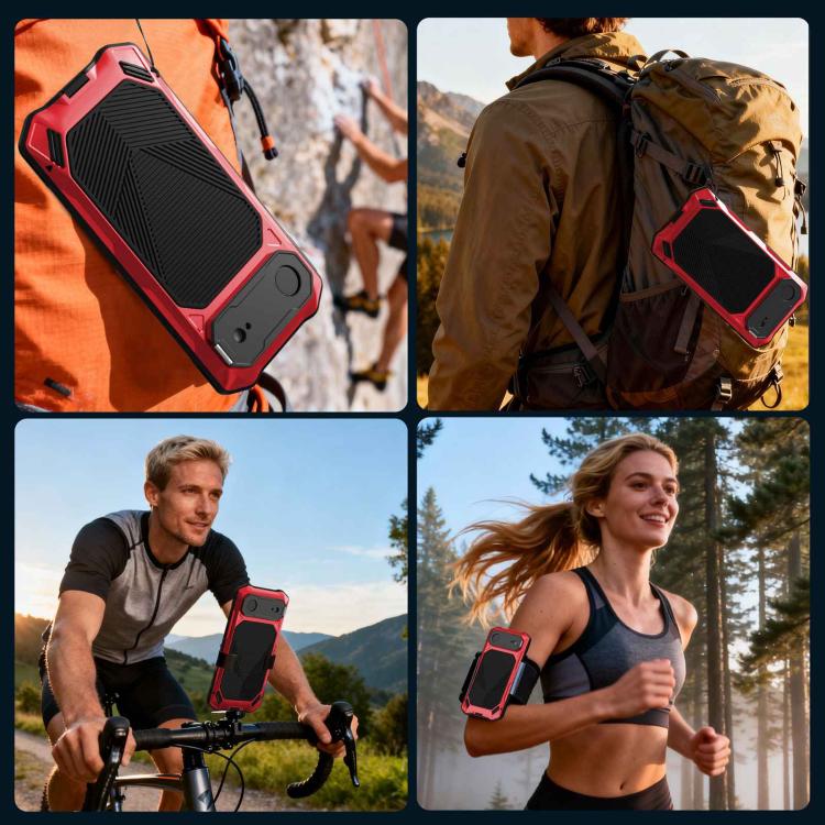 For iPhone Air Metal Armor Construction IP65 Waterproof Magnetic Phone Case