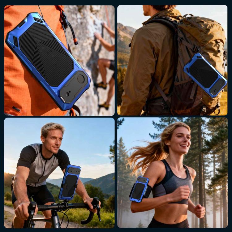 For iPhone Air Metal Armor Construction IP65 Waterproof Magnetic Phone Case