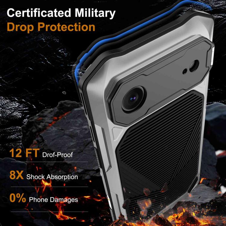 For iPhone Air Metal Armor Construction IP65 Waterproof Magnetic Phone Case