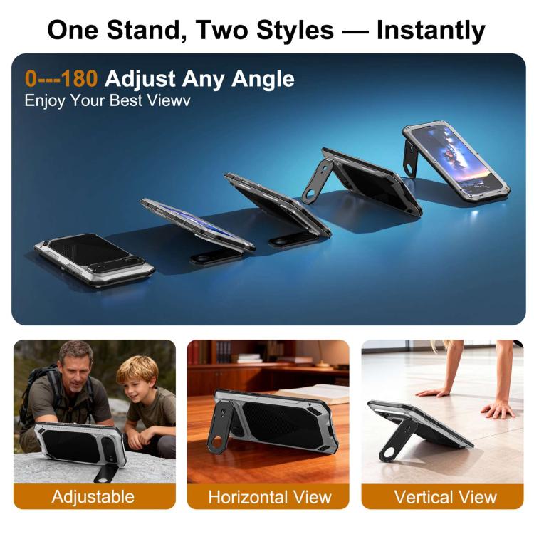 For iPhone Air Metal Armor Construction IP65 Waterproof Magnetic Phone Case
