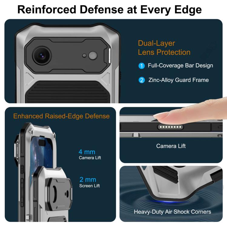 For iPhone Air Metal Armor Construction IP65 Waterproof Magnetic Phone Case