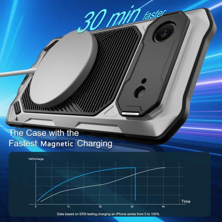 For iPhone Air Metal Armor Construction IP65 Waterproof Magnetic Phone Case
