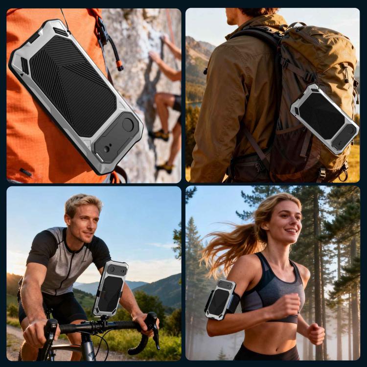 For iPhone Air Metal Armor Construction IP65 Waterproof Magnetic Phone Case