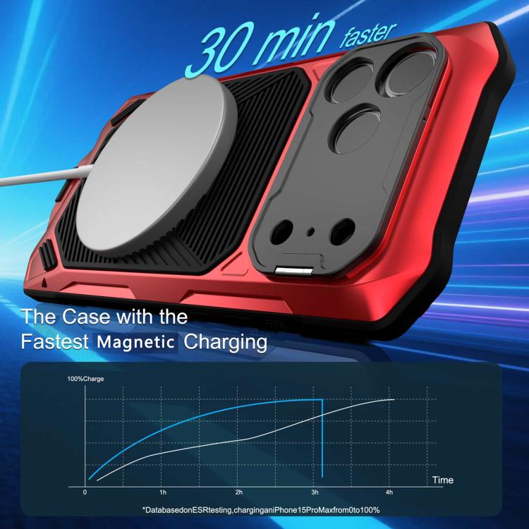 For iPhone 17 Pro Metal Armor Construction IP65 Waterproof Magnetic Phone Case