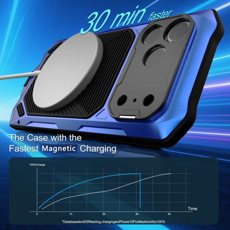 For iPhone 17 Pro Metal Armor Construction IP65 Waterproof Magnetic Phone Case