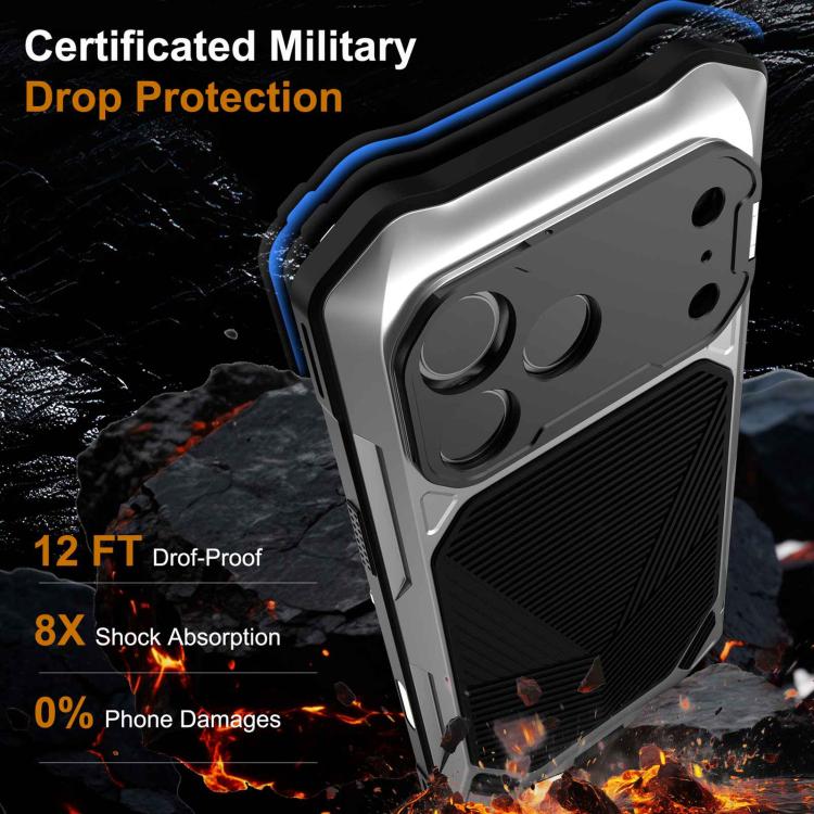 For iPhone 17 Pro Metal Armor Construction IP65 Waterproof Magnetic Phone Case