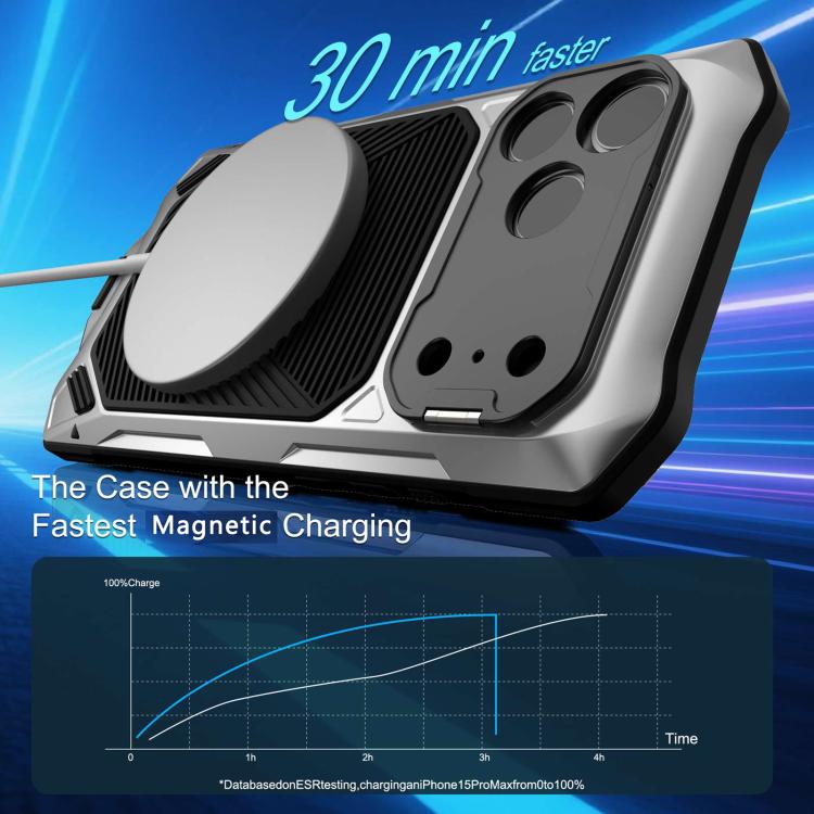 For iPhone 17 Pro Metal Armor Construction IP65 Waterproof Magnetic Phone Case