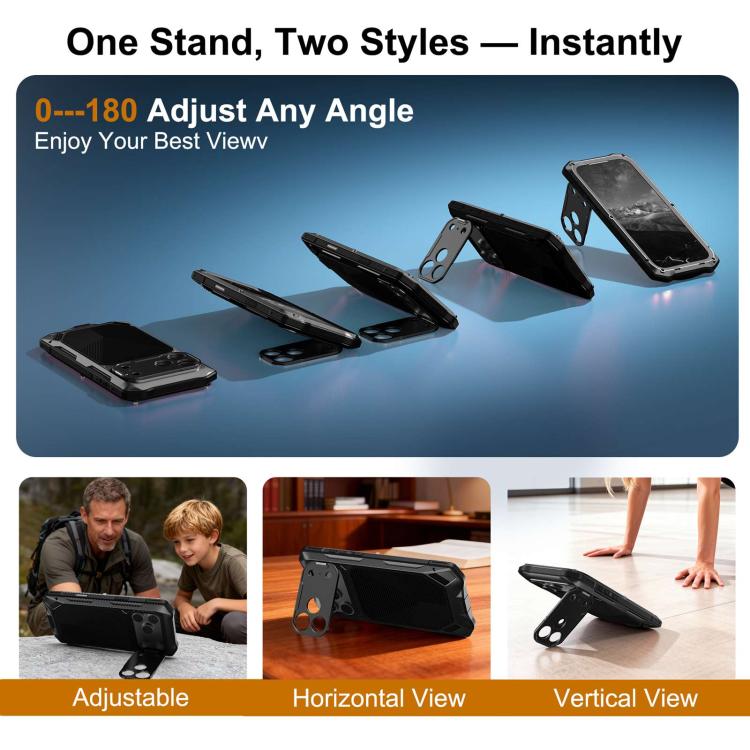 For iPhone 17 Pro Max Metal Armor Construction IP65 Waterproof Magnetic Phone Case