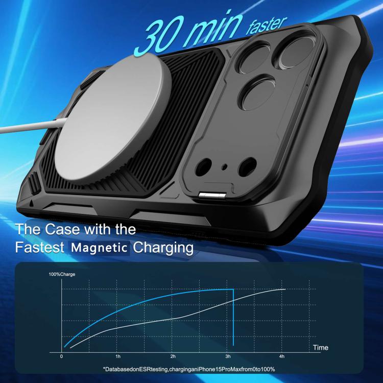 For iPhone 17 Pro Max Metal Armor Construction IP65 Waterproof Magnetic Phone Case