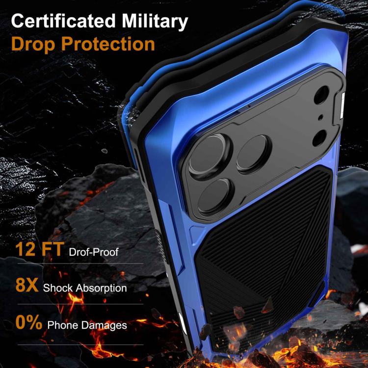 For iPhone 17 Pro Max Metal Armor Construction IP65 Waterproof Magnetic Phone Case