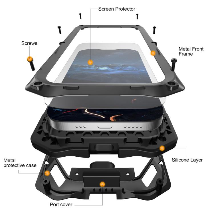 For Google Pixel 9/9 Pro/10/10 Pro Metal Armor Construction IP65 Waterproof Magnetic Phone Case